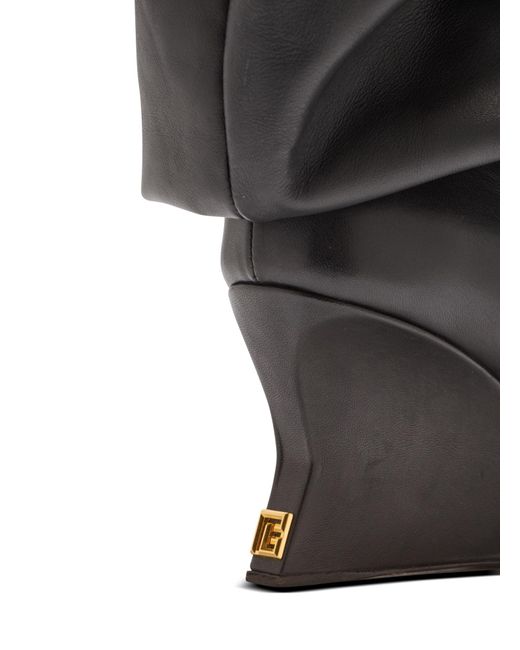 Balmain Black Wedge Ankle Boots