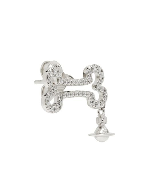 Vivienne Westwood White Lyndon Bone Single Earring for men