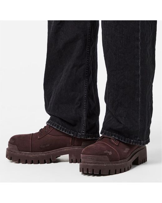 Balenciaga Brown Lace-Up Boots for men