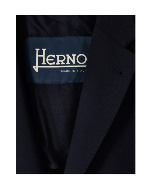 Herno Blue Single-Breasted Blazer for men