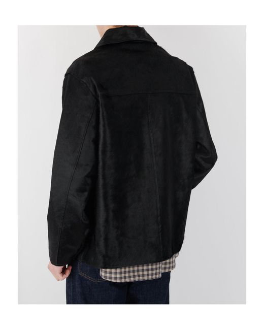 sunflower Black Lapel Leather Jacket for men