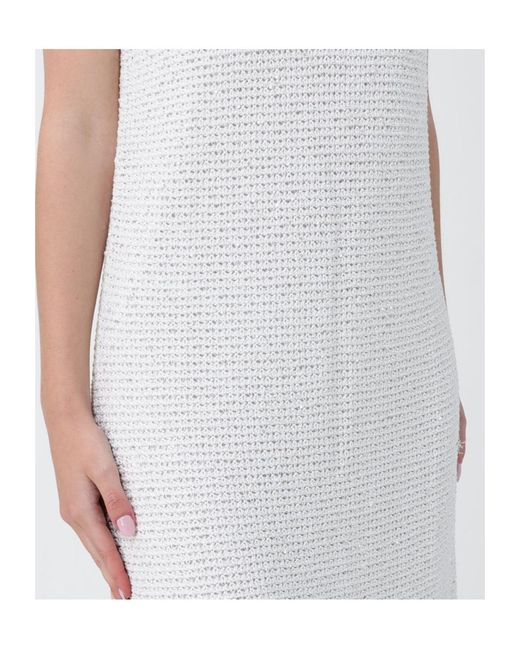 Fabiana Filippi White Crew-Neck Sleeveless Mini Dress