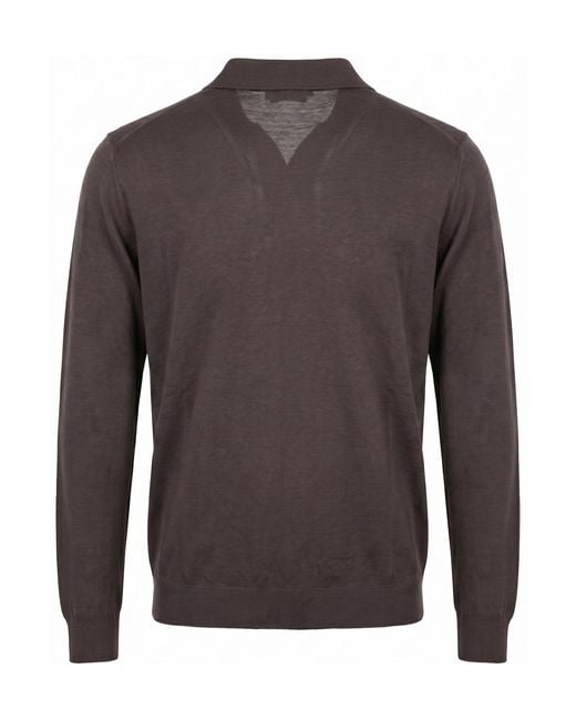 Altea Gray Long-Sleeve Polo Sweater for men