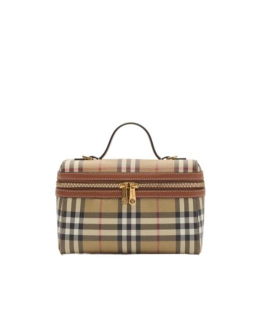 Burberry Multicolor Mini Checked Zip-Around Vanity Crossbody Bag