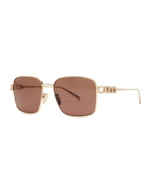 Gucci Pink Square-Shaped Sunglasses