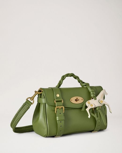 Mulberry Green Mini Alexa Horse Charm Crossbody Bag