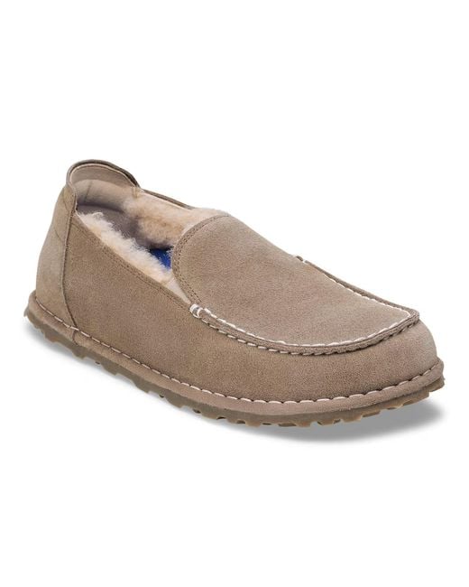 Birkenstock Gray Utti Shearling Suede Loafers