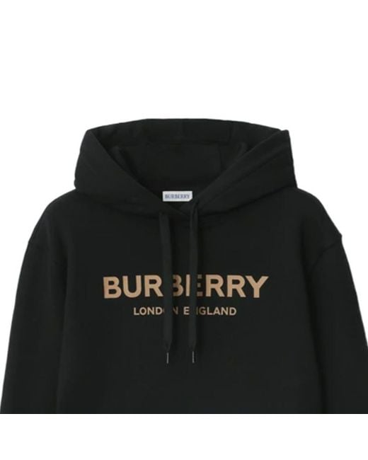 Burberry Black Logo Cotton Hoodie