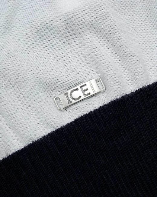 Iceberg Blue Printed Pattern Pullover for men