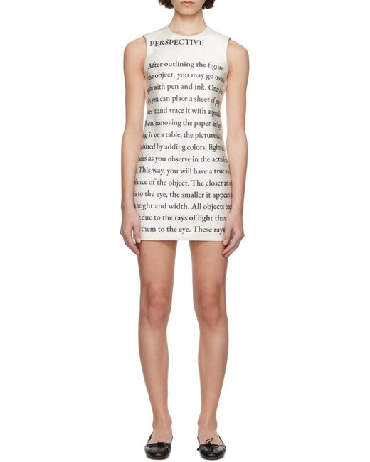 J.W. Anderson Natural Text-Print Mini Dress