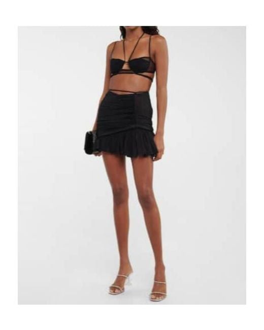 Nensi Dojaka Black Ruched Miniskirt