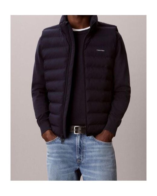 Calvin Klein Blue Lightweight Quilted Vest for men
