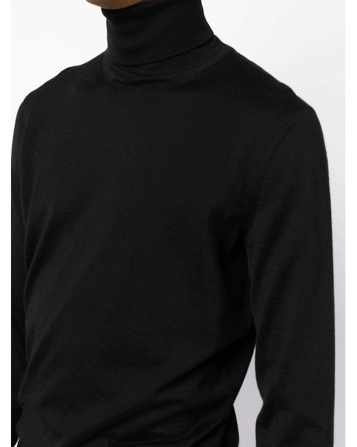 Zegna Black Long Sleeved Turtleneck Knitted Jumper for men