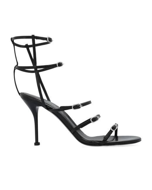 McQueen Metallic Strap Buckled Sandals