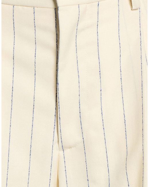 Marni White Loose Striped Cropped Wool Pants