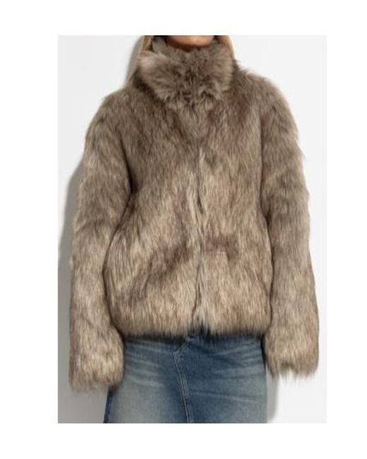 M I S B H V Brown Faux-Fur Jacket