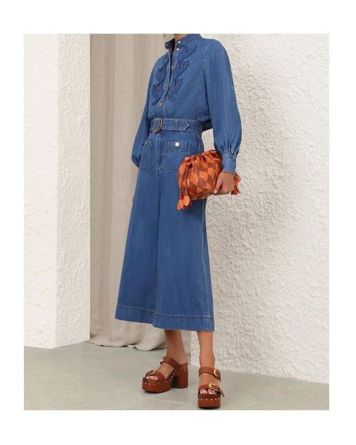 Zimmermann Blue Denim Applique Shirt