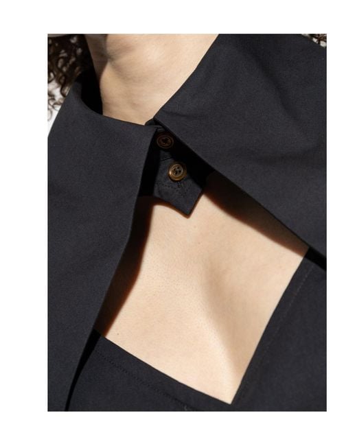 Vivienne Westwood Blue Cut-Out Cropped Shirt