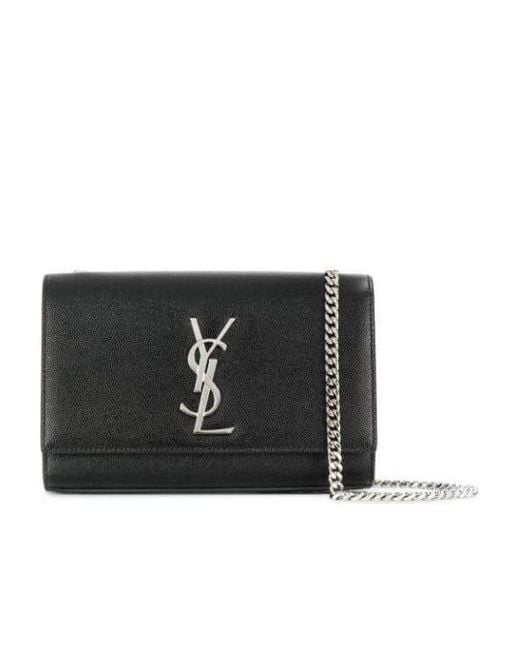 Saint Laurent Black Kate Logo Plaque Small Shoulder Bag