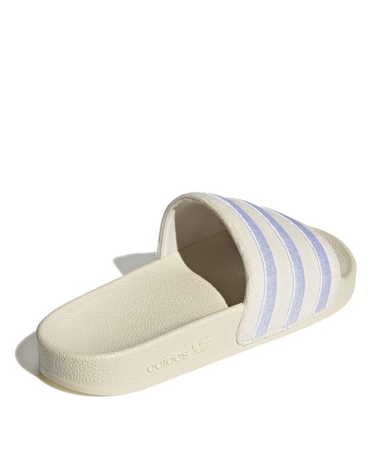 Adidas Originals White Striped Slippers