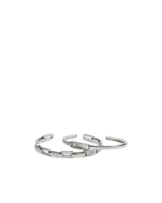 Dior White Link Bangle Set for men