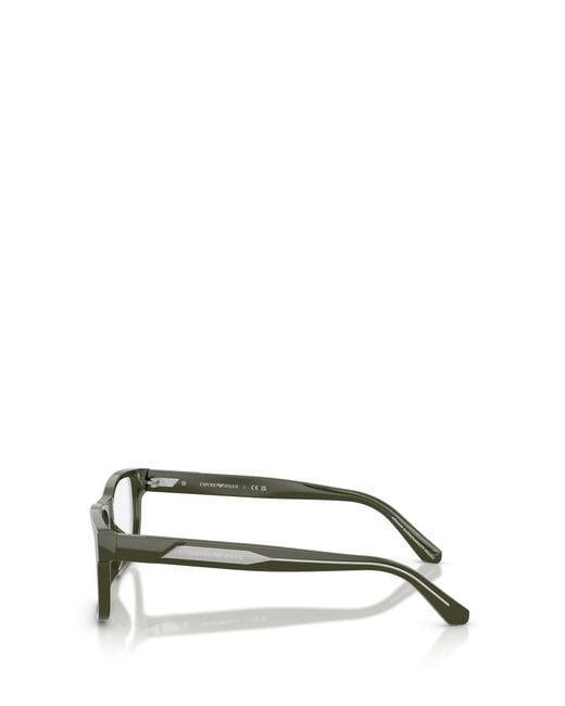 Emporio Armani White Rectangle-Frame Glasses for men