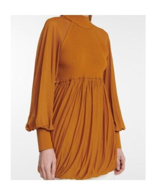 Proenza Schouler Orange Pleated Top