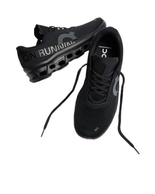 On Shoes Black Laceup Thicksoled Sneakers for men