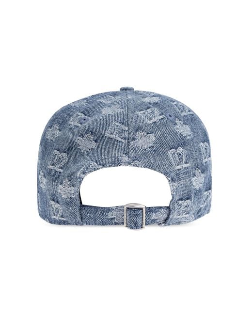 DSquared² Blue D2 Monogram Baseball Cap for men