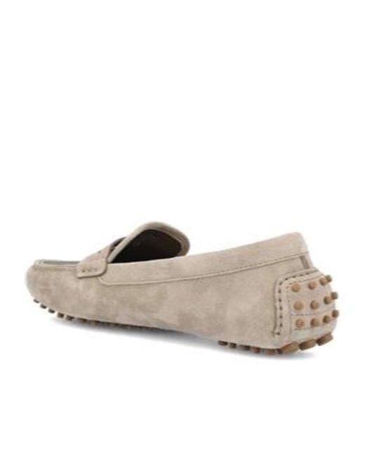 Brunello Cucinelli Gray Embellished Slip-On Loafers