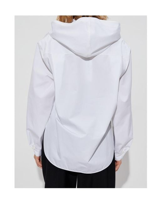 Alaïa White Alaïa Straight Cut Hooded Shirt