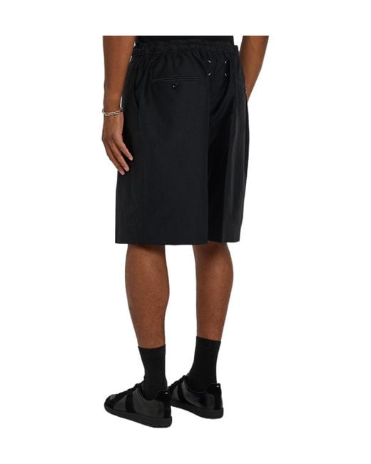 Maison Margiela Black Cotton-Blend Shorts for men