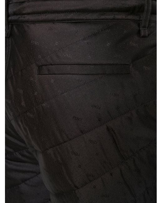 Fendi Black Quilted Bermuda Shorts for men