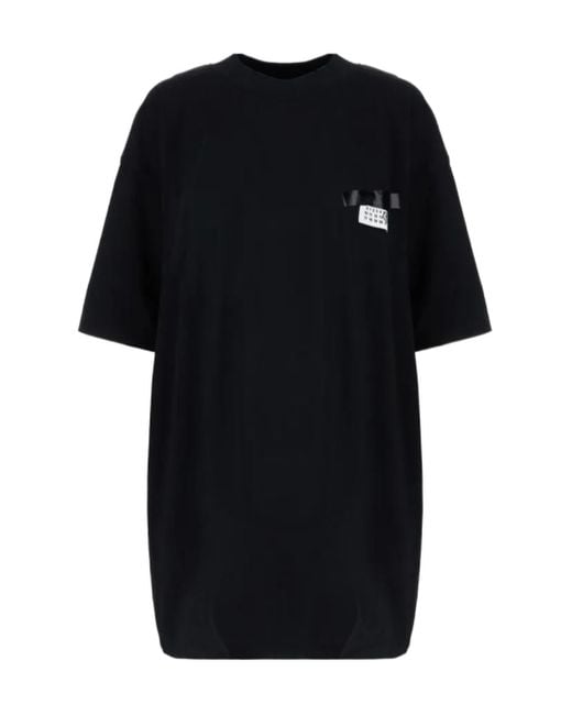 MM6 by Maison Margiela Black Graphic-Print T-Shirt