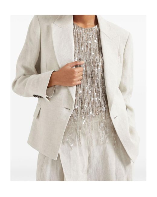 Brunello Cucinelli White Sparkling Jacket