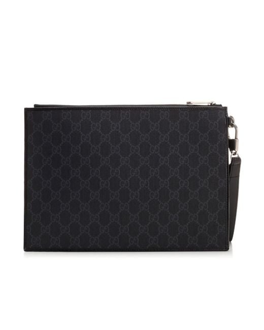 Gucci Black Gg Zipped Clutch Bag for men