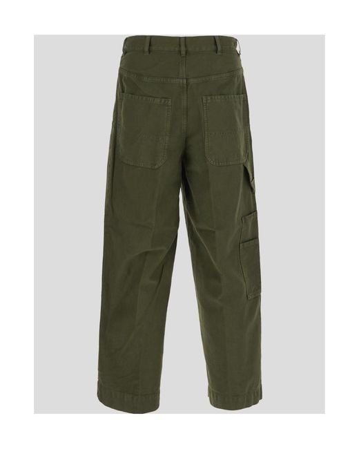 Dries Van Noten Green Belt Ring Denim Trousers for men