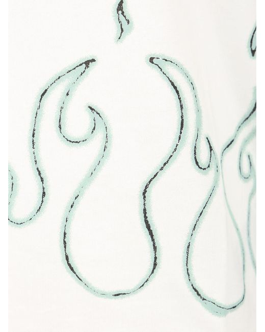 Amiri White Flame Graphic Oversized T-Shirt for men