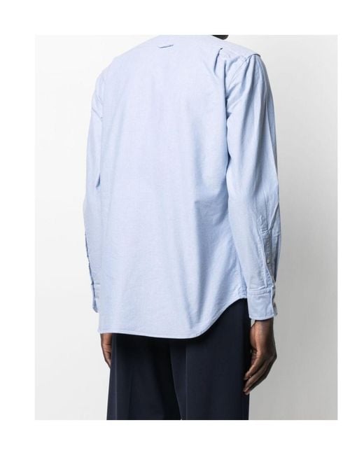 Thom Browne Blue Collared Button-Up Oxford Shirt for men