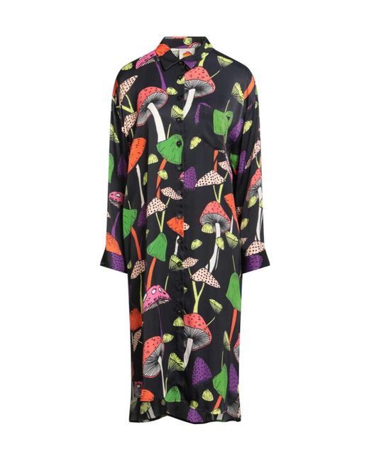 Farm Rio White Multi-Color Satin Shirt Dress