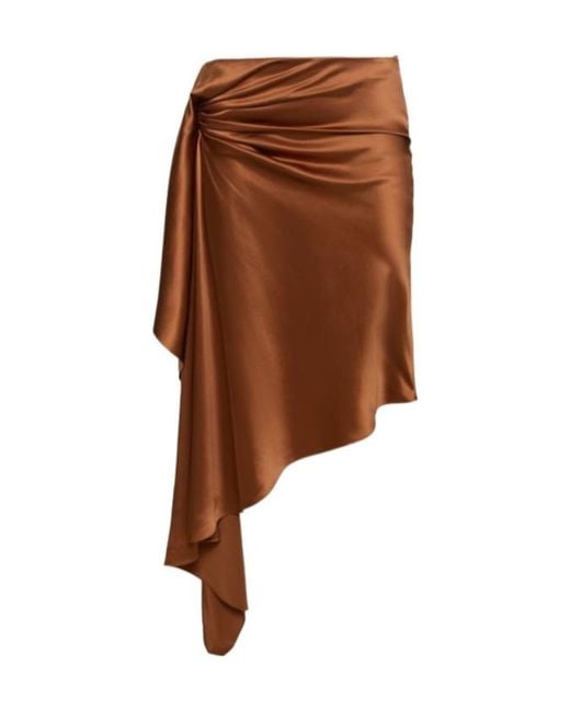 Christopher Esber Brown Pleated Mini Skirt