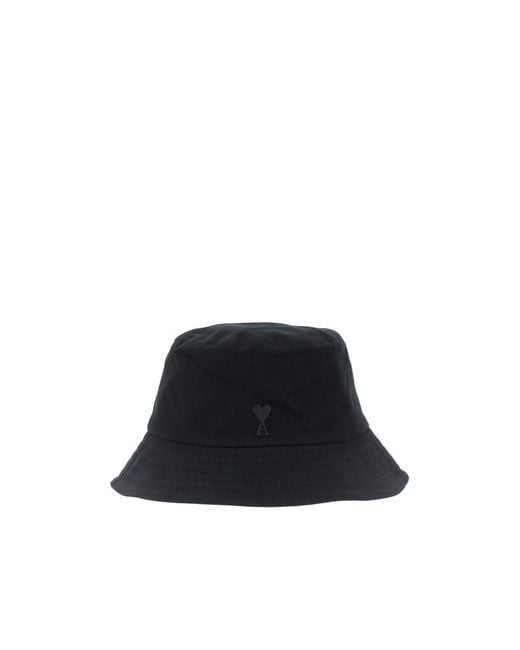 AMI Black Logo Embroidered Bucket Hat