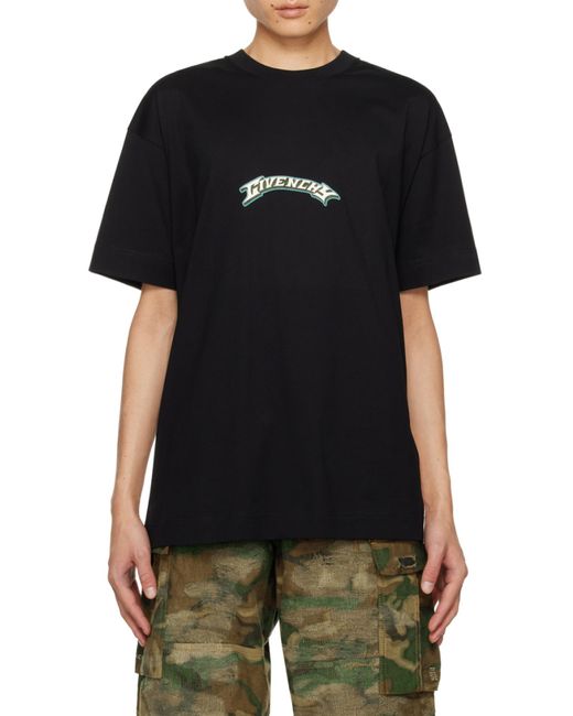 Givenchy Black Dragon Printed Crewneck T-Shirt for men