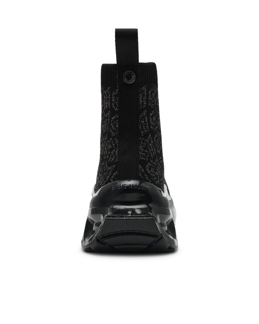 Steve Madden Black Jacquard Knit Sock-Style Sneakers