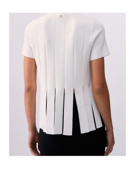 Liu Jo White Fringed Hem Knitted Top