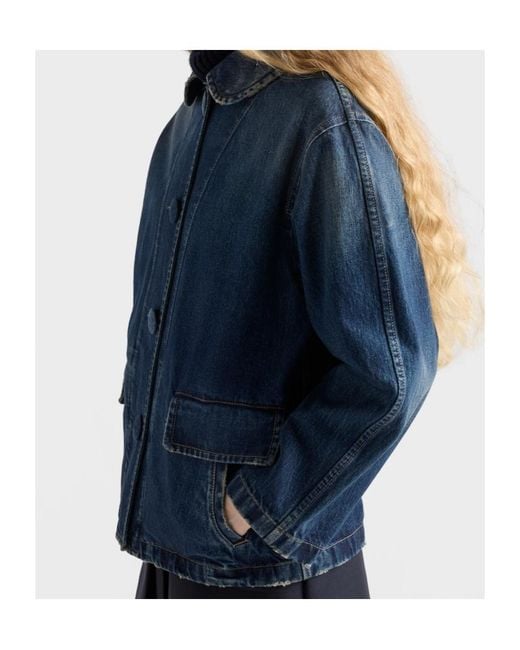 Prada Blue Washed Denim Blouson Jacket