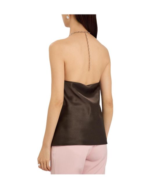 Sportmax Brown Chain Satin Top