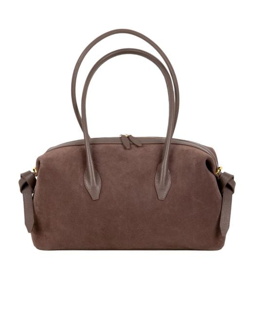 Yuzefi Brown Zippered Shoulder Bag