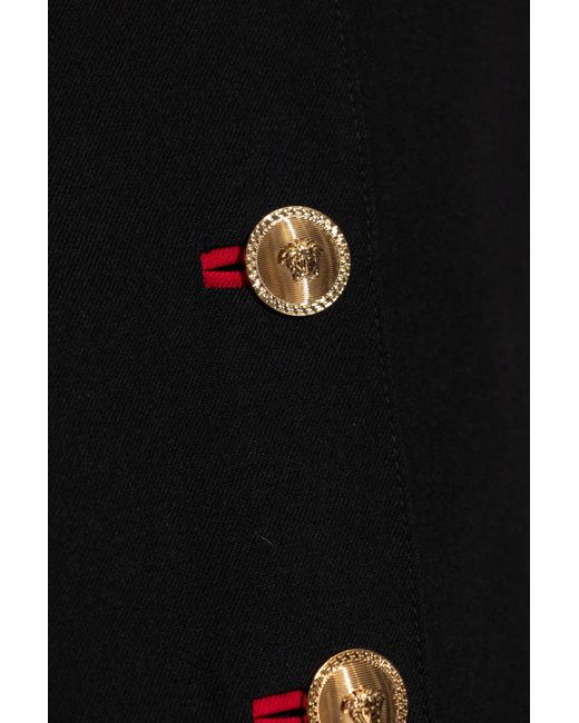 Versace Black Button-Up Cropped Blazer