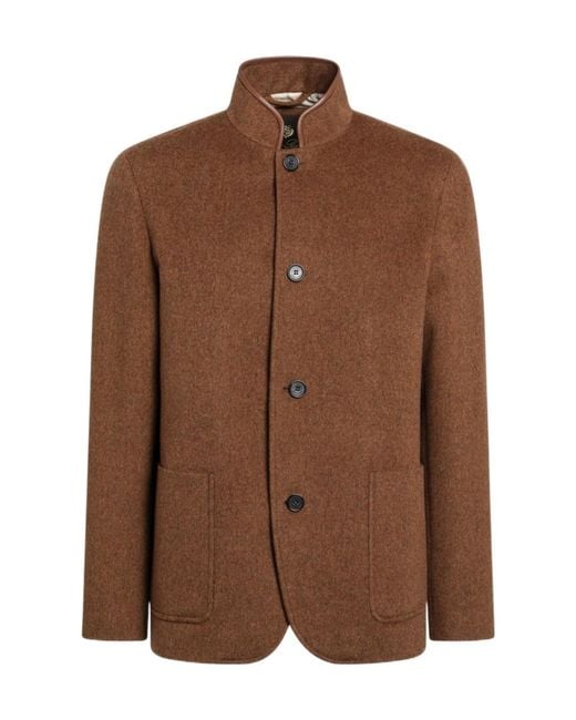 Loro Piana Brown Long-Sleeve Button-Up Jacket for men
